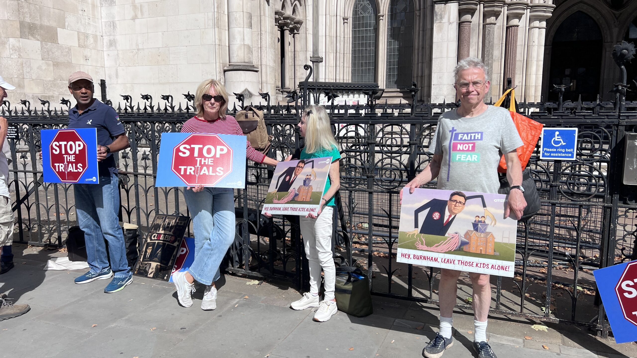 Campaigners outside Royal Courts of Justice on Monday this week