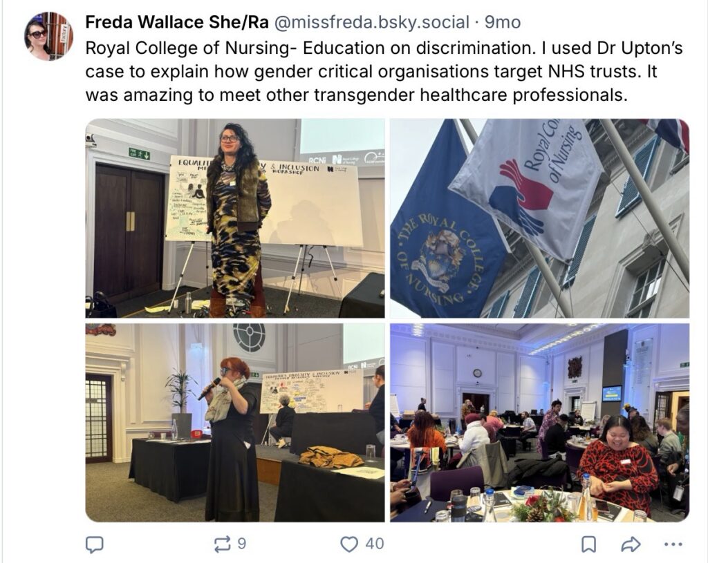 Freda Wallace training post