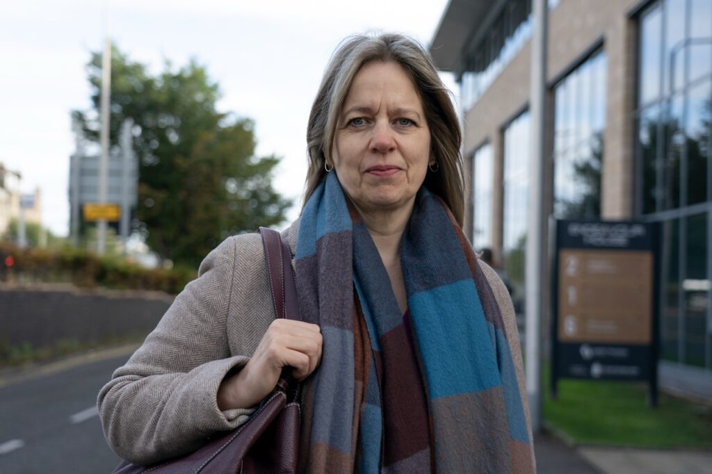 Dundee, Scotland, UK. 24th Sept 2026. Day two of Employment Tribunal between nurse Sandie Peggie and  the Royal College of Nursing (RCN) in Dundee. Peggie brought the case against her former union because she believes the RCN did not support her in her previous tribunal against NHS Fife and Dr Beth Upton last year. PIC;  Lisa Mackenzie a former RCN policy officer who is a witness for claimant Sandie Peggie. Iain Masterton