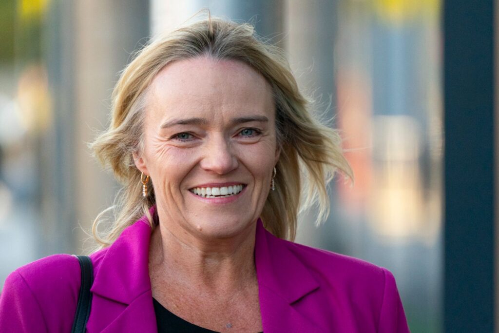 Sandie Peggie arriving at court today