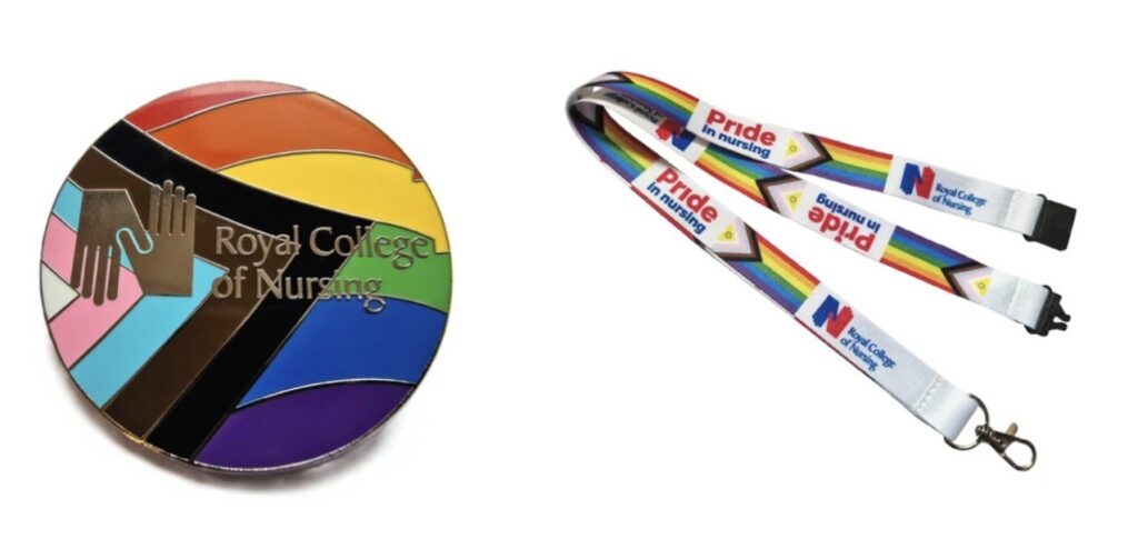 Pride RCN badge and lanyard